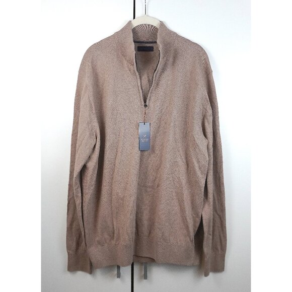 NWT Denver Hayes Long Sleeve Quarter-Zip Shirt in "Brown Heather" - Picture 1 of 5
